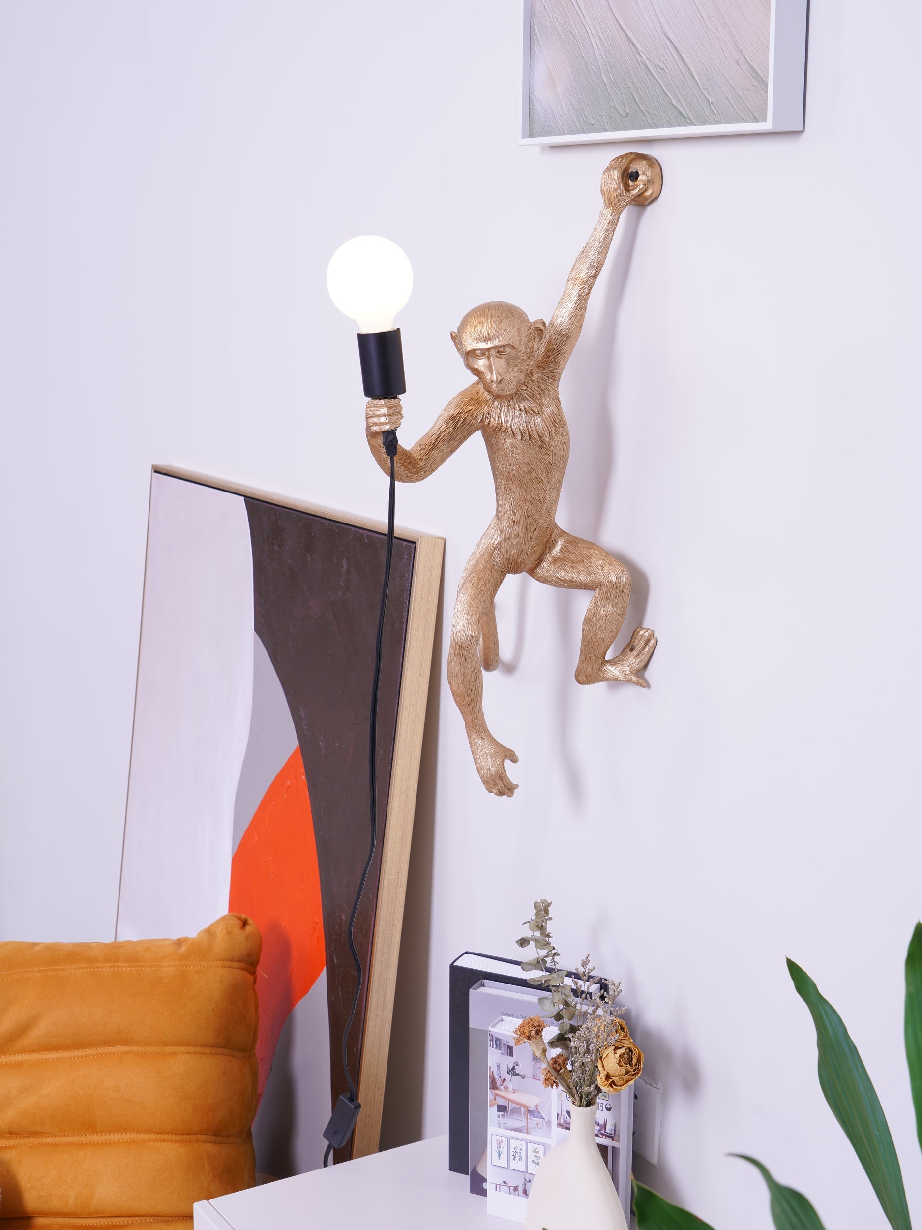 LED Monkey Wall Lamp - Unique Animal Design Fixture for Kids' Rooms, Nurseries & Playrooms