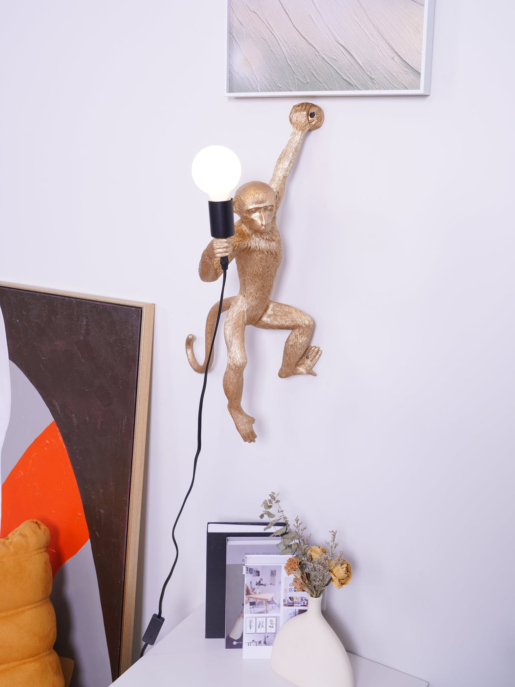 LED Monkey Wall Lamp - Unique Animal Design Fixture for Kids' Rooms, Nurseries & Playrooms