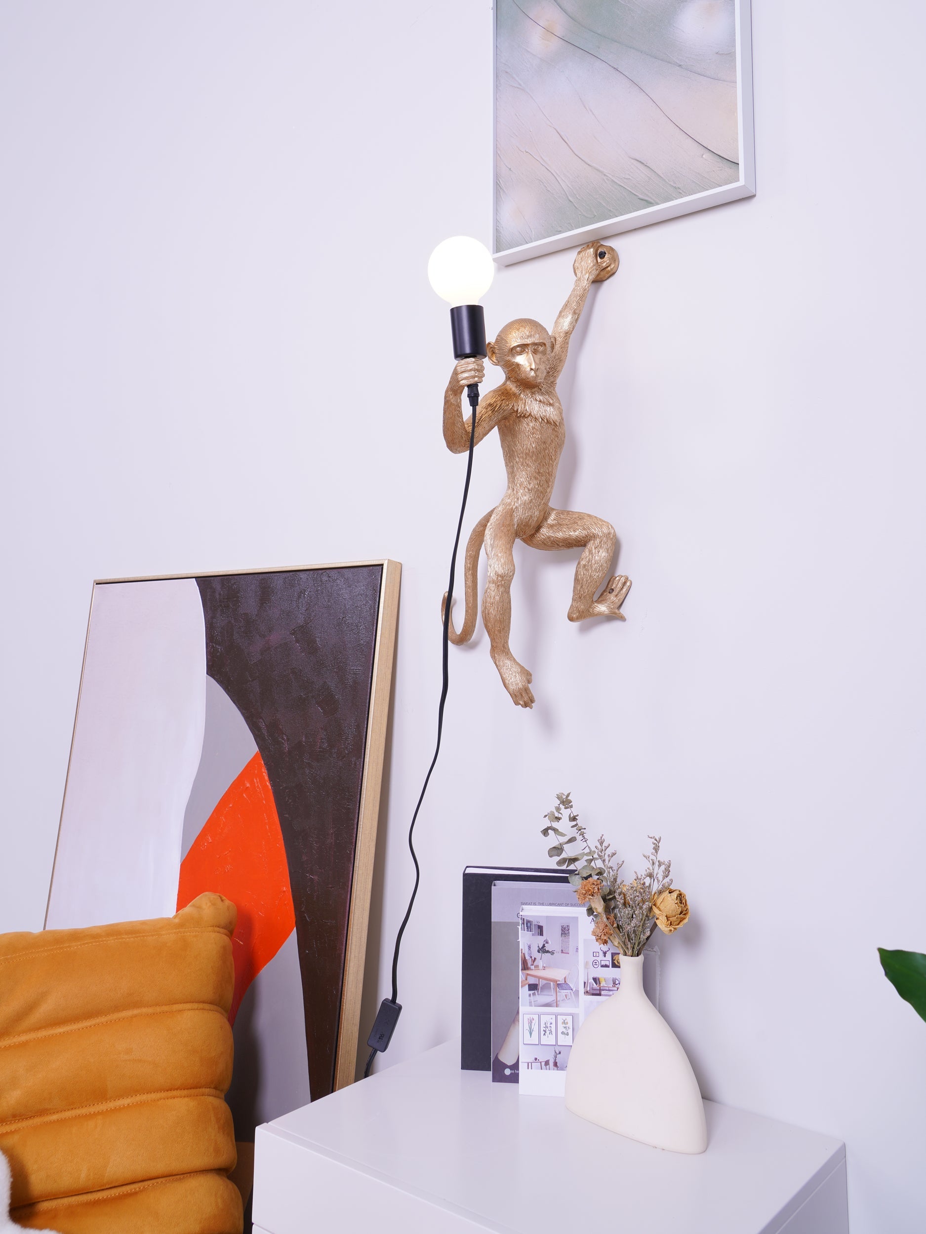 LED Monkey Wall Lamp - Unique Animal Design Fixture for Kids' Rooms, Nurseries & Playrooms