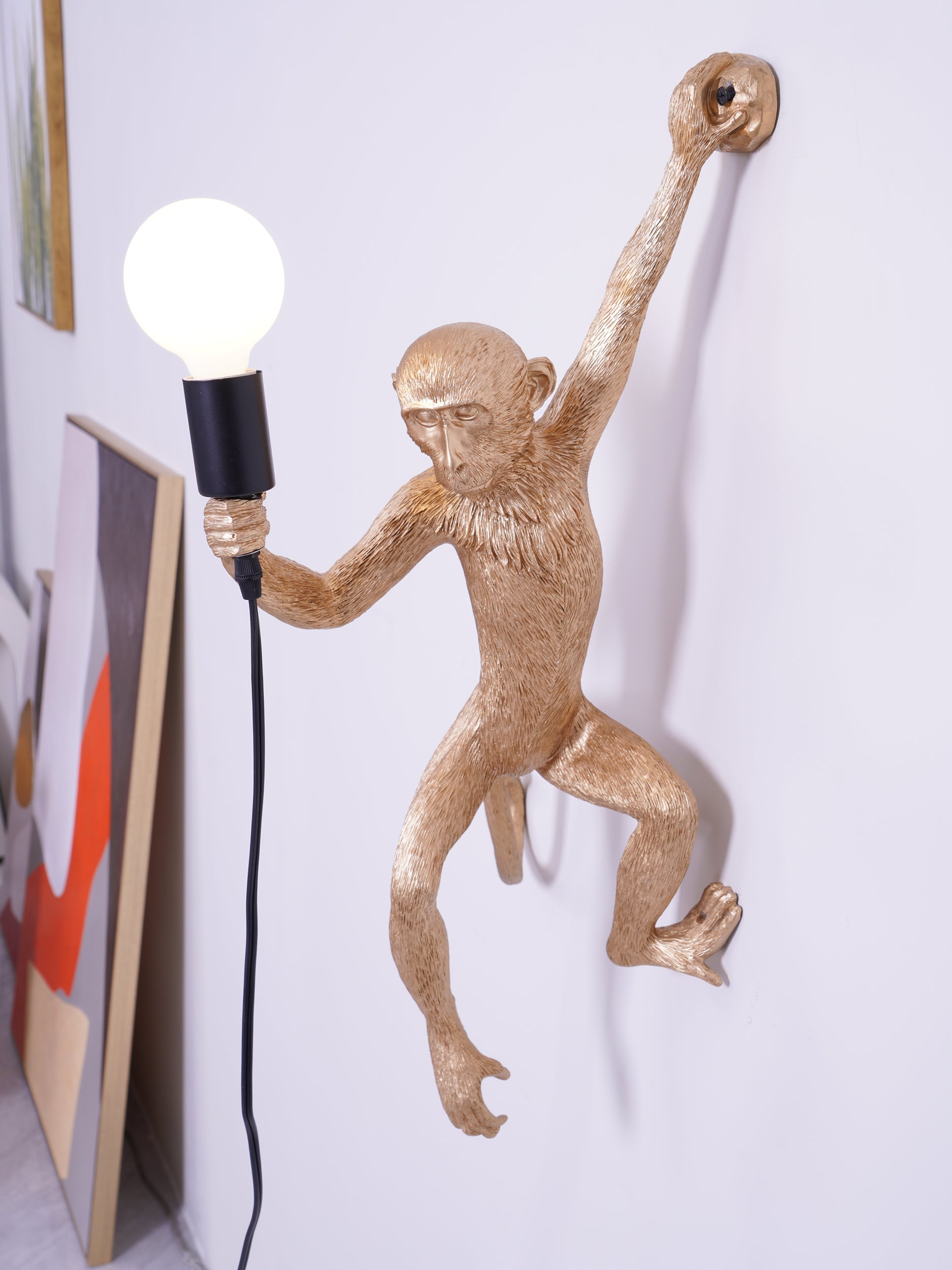 LED Monkey Wall Lamp - Unique Animal Design Fixture for Kids' Rooms, Nurseries & Playrooms