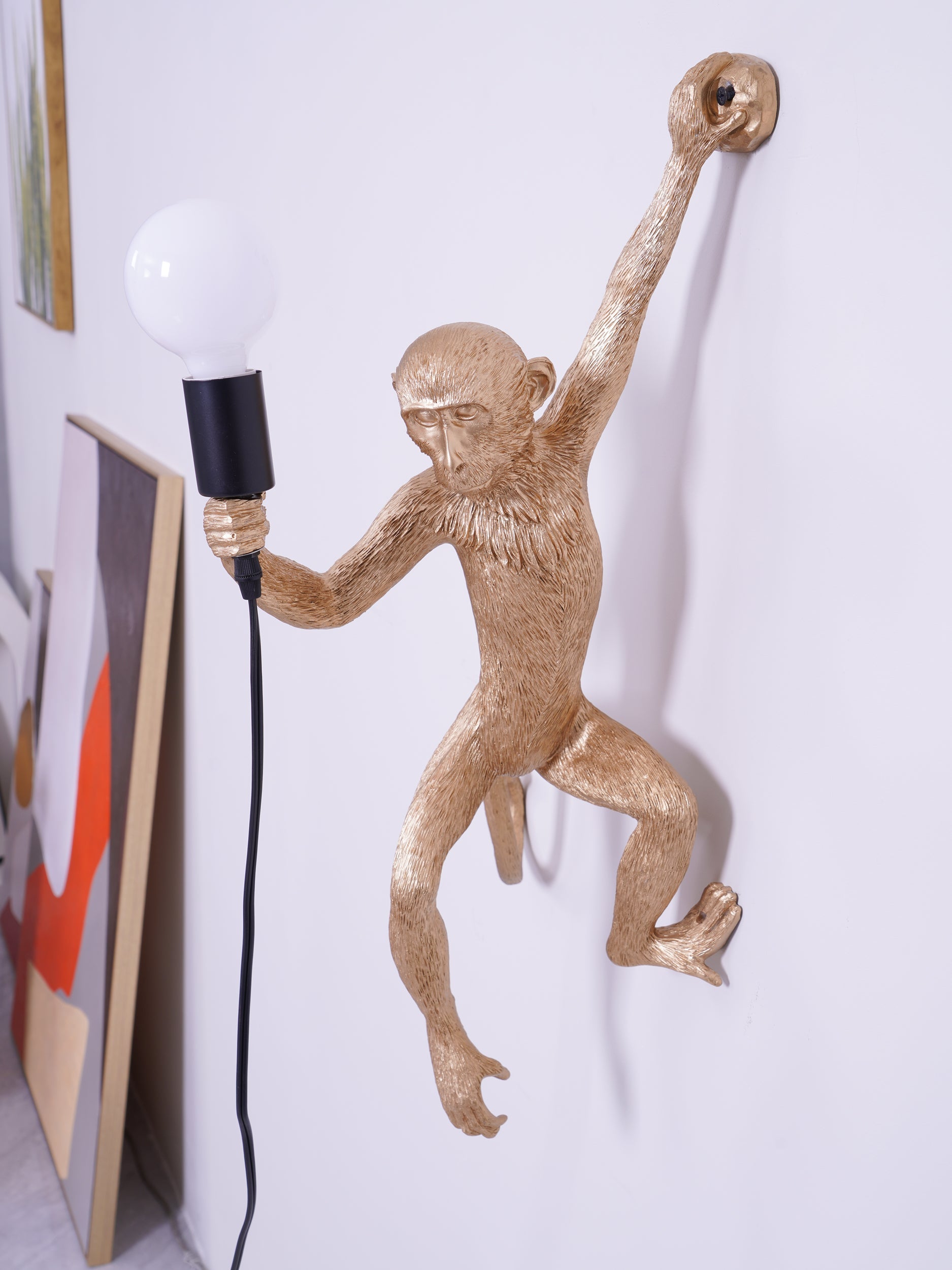 LED Monkey Wall Lamp - Unique Animal Design Fixture for Kids' Rooms, Nurseries & Playrooms