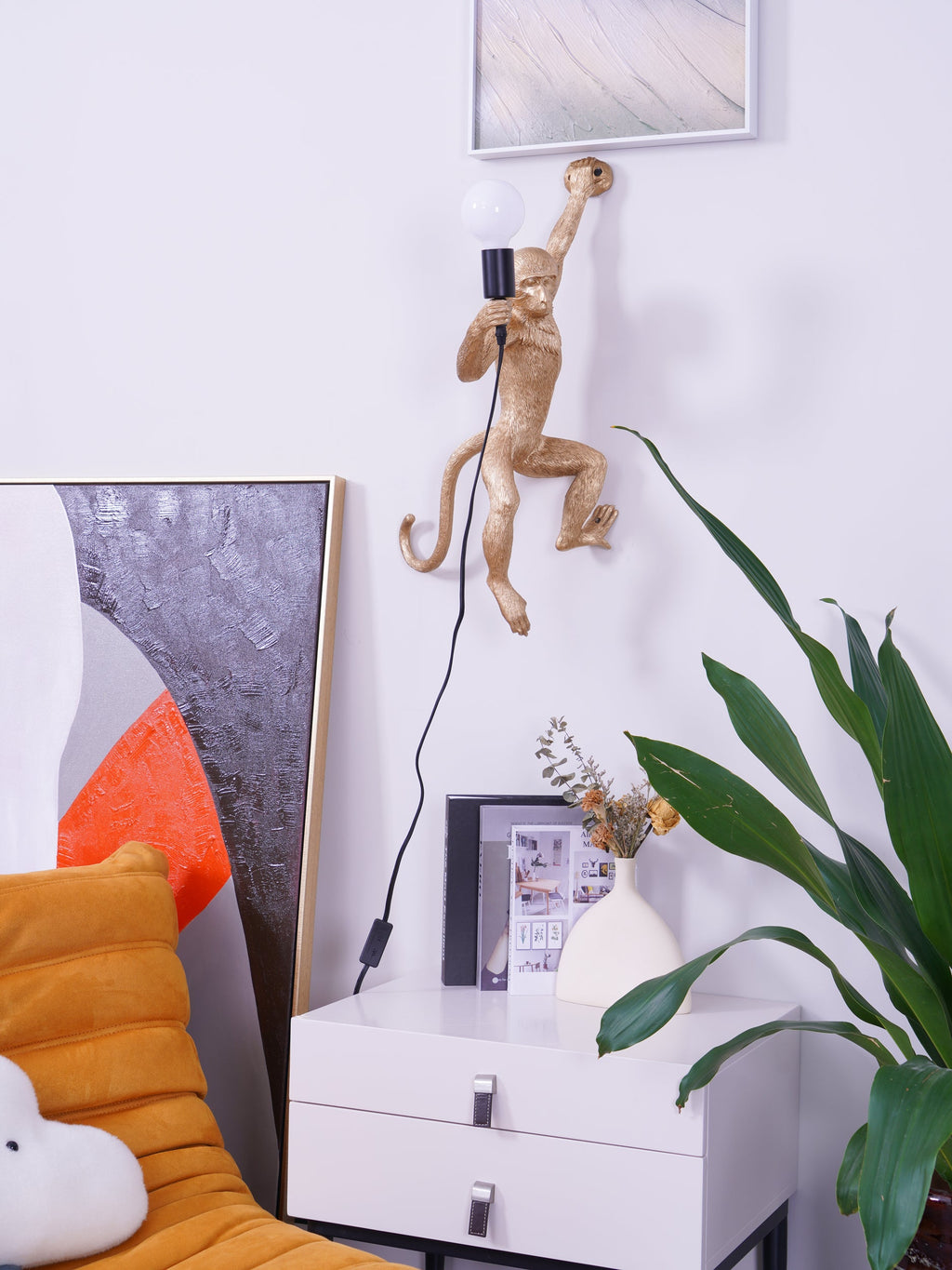 LED Monkey Wall Lamp - Unique Animal Design Fixture for Kids' Rooms, Nurseries & Playrooms