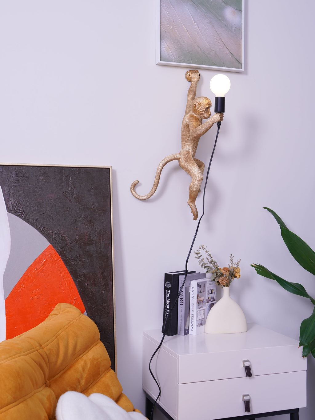 LED Monkey Wall Lamp - Unique Animal Design Fixture for Kids' Rooms, Nurseries & Playrooms