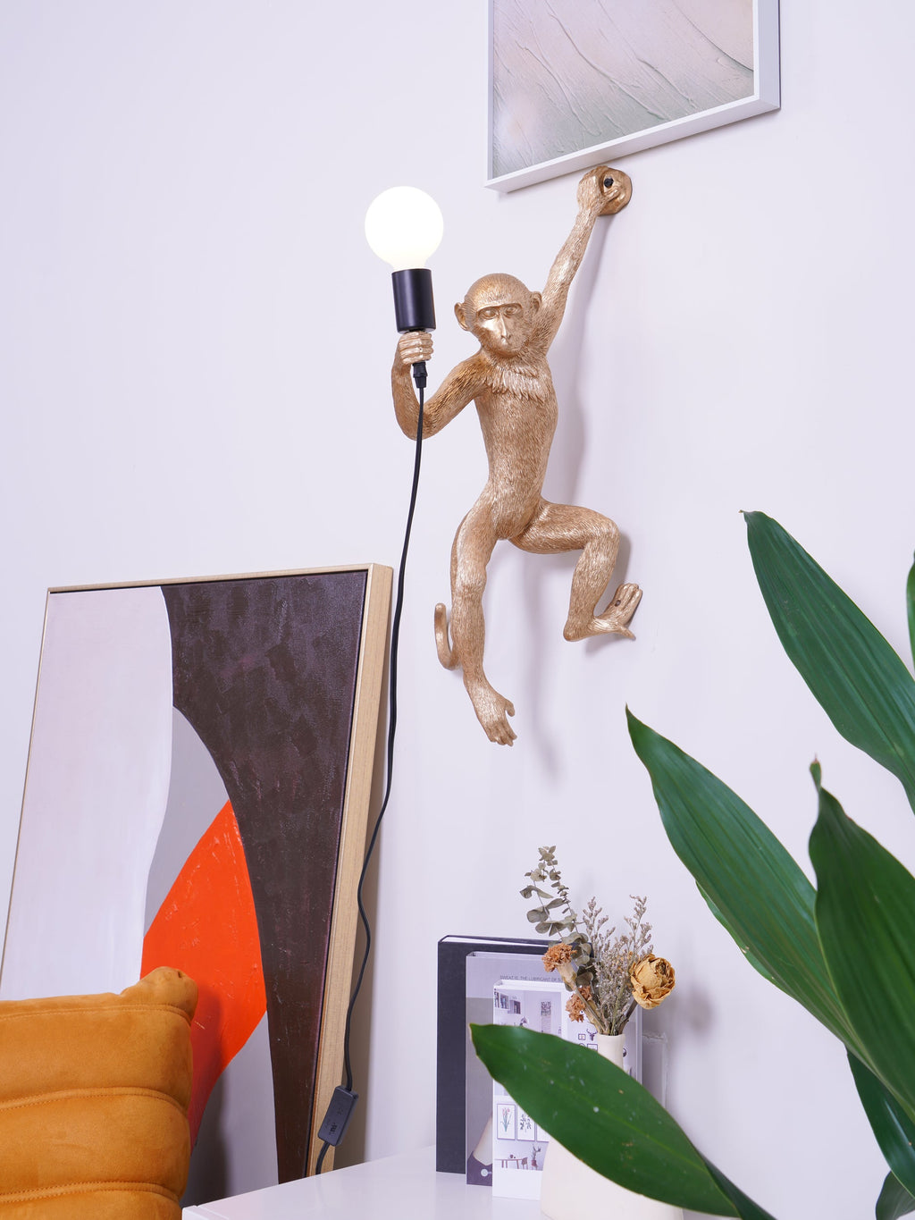 LED Monkey Wall Lamp - Unique Animal Design Fixture for Kids' Rooms, Nurseries & Playrooms