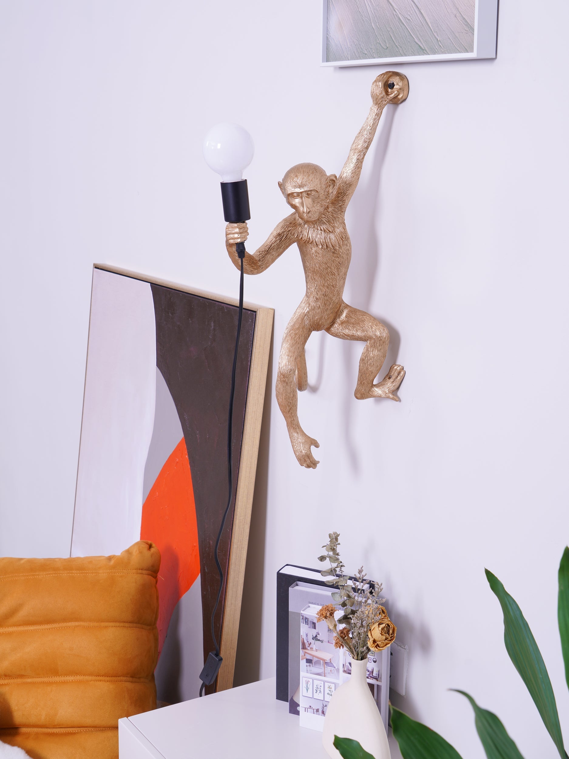LED Monkey Wall Lamp - Unique Animal Design Fixture for Kids' Rooms, Nurseries & Playrooms