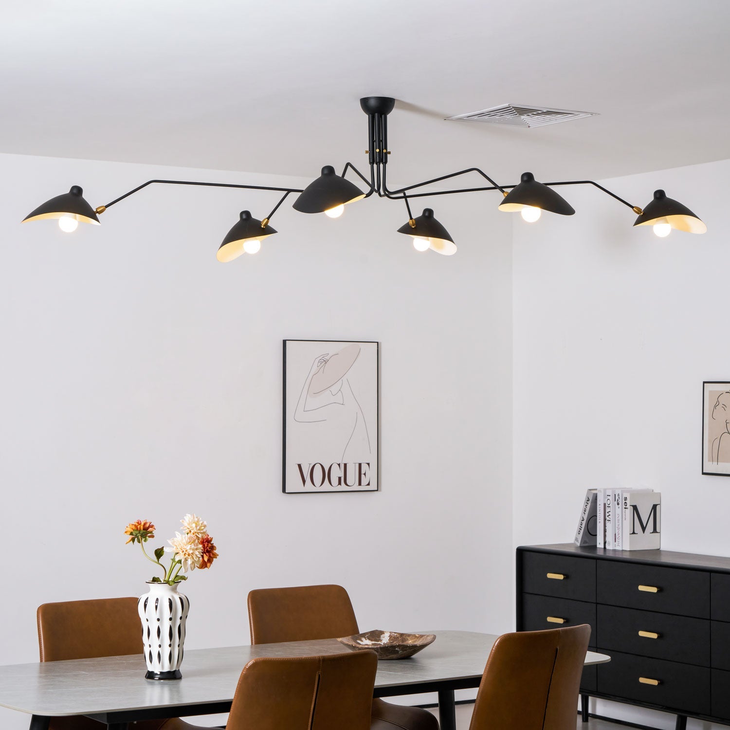 Three Arm Ceiling Light | Metal & Aluminum, Indoor Use for Modern Home Decor