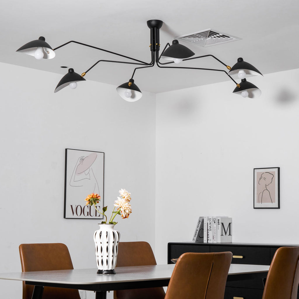Three Arm Ceiling Light | Metal & Aluminum, Indoor Use for Modern Home Decor
