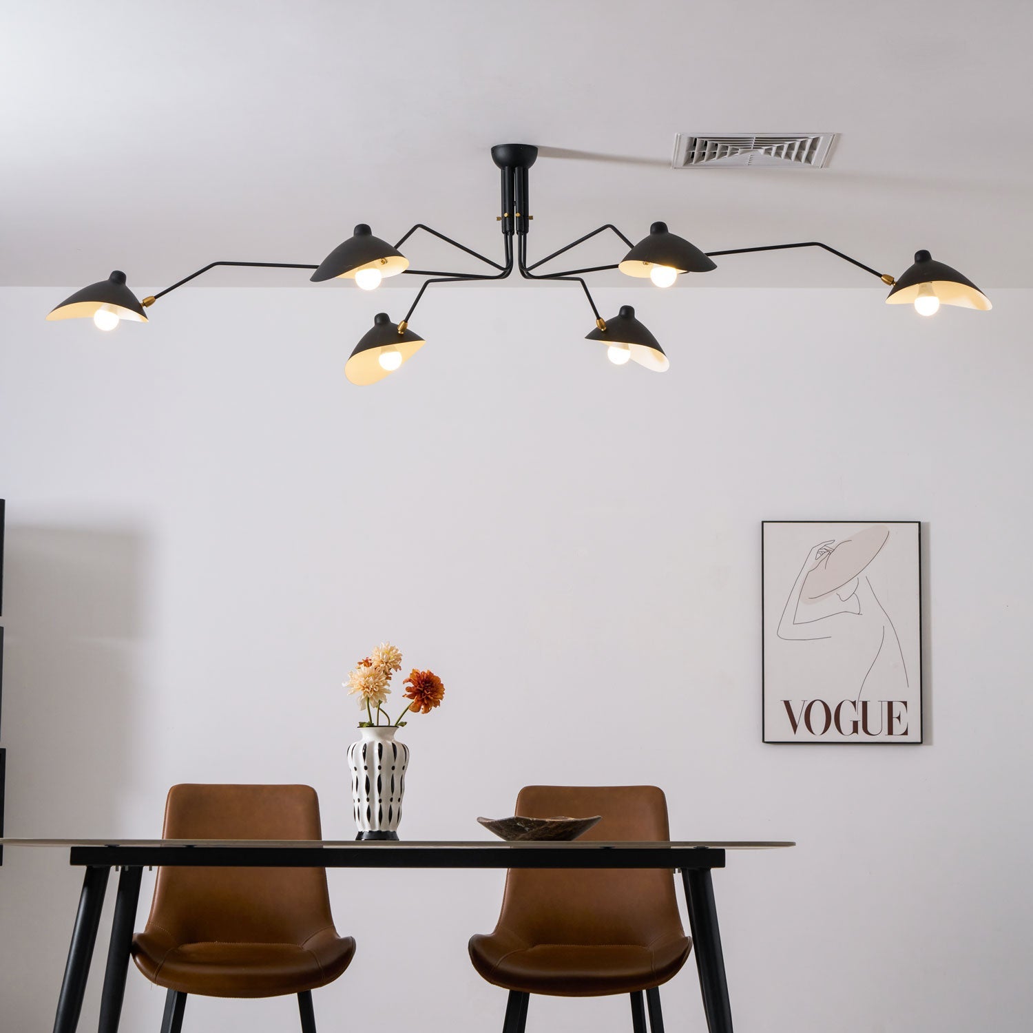 Three Arm Ceiling Light | Metal & Aluminum, Indoor Use for Modern Home Decor