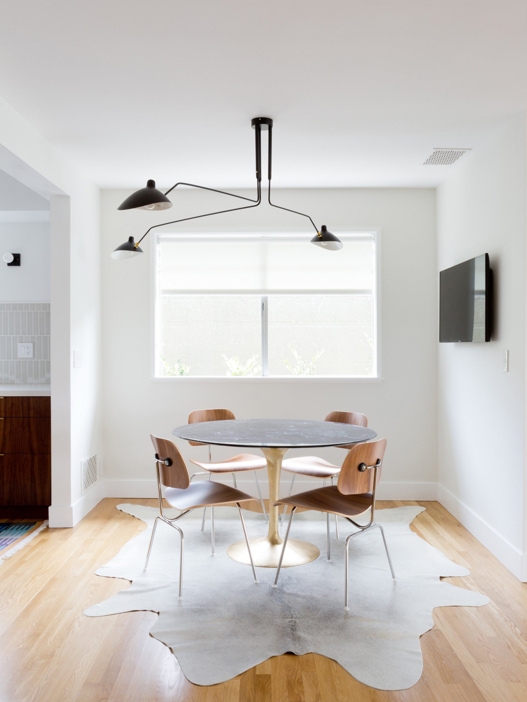 LED Ceiling Light Fixture - Serge Mouille Style - Black Metal Design for Modern Home Decor & Living Room Lighting