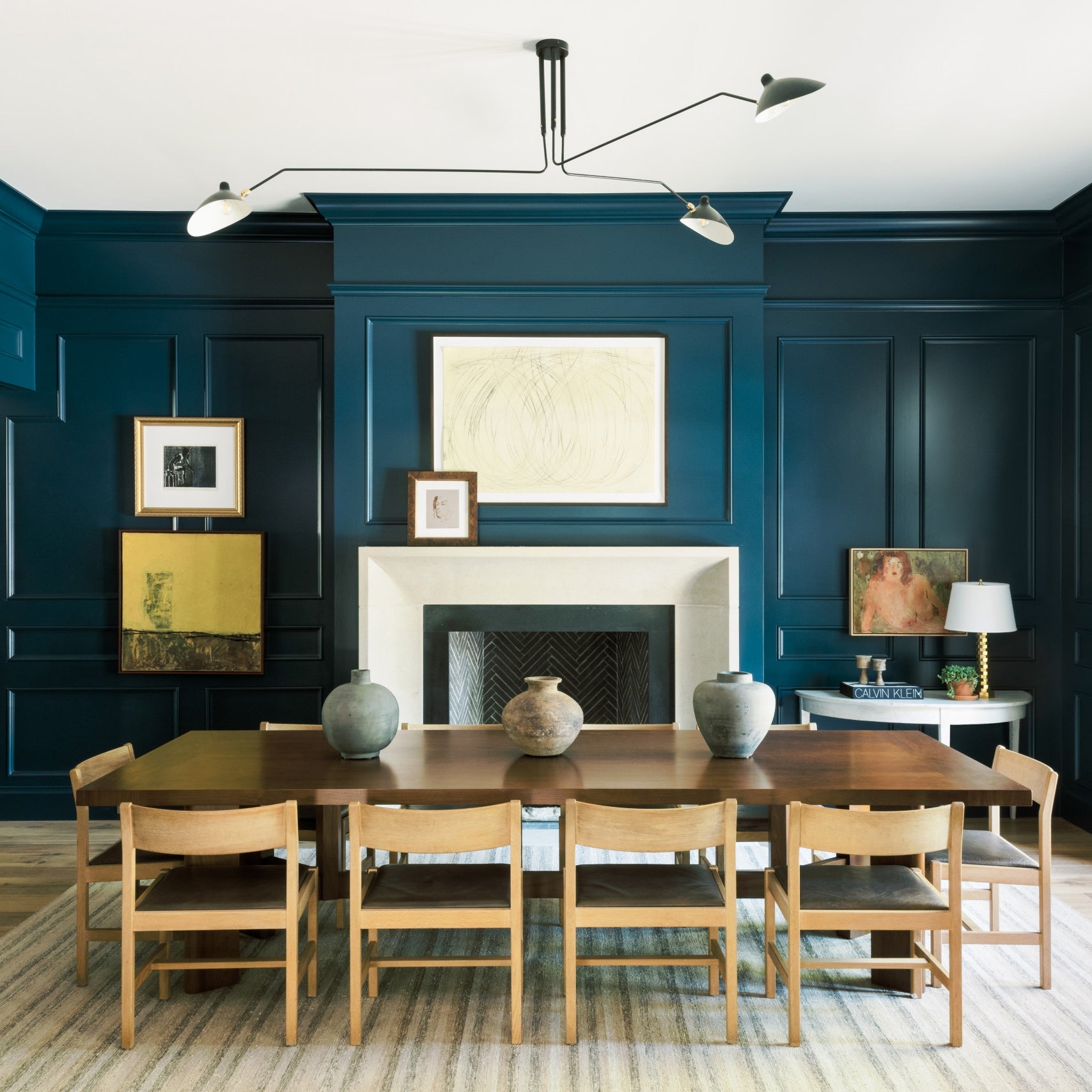 LED Ceiling Light Fixture - Serge Mouille Style - Black Metal Design for Modern Home Decor & Living Room Lighting