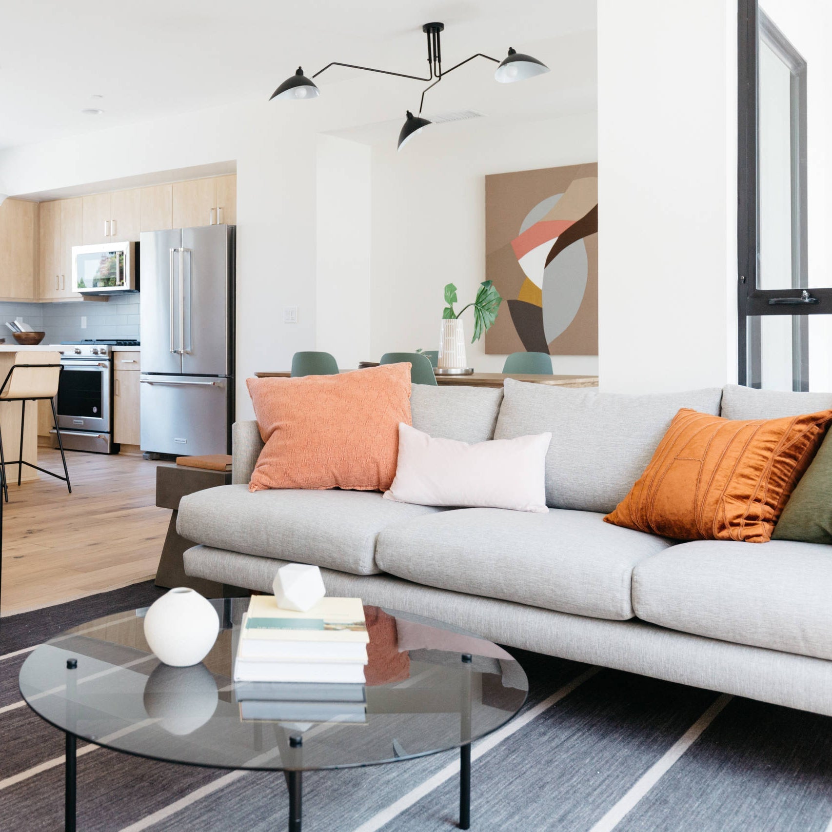 LED Ceiling Light Fixture - Serge Mouille Style - Black Metal Design for Modern Home Decor & Living Room Lighting