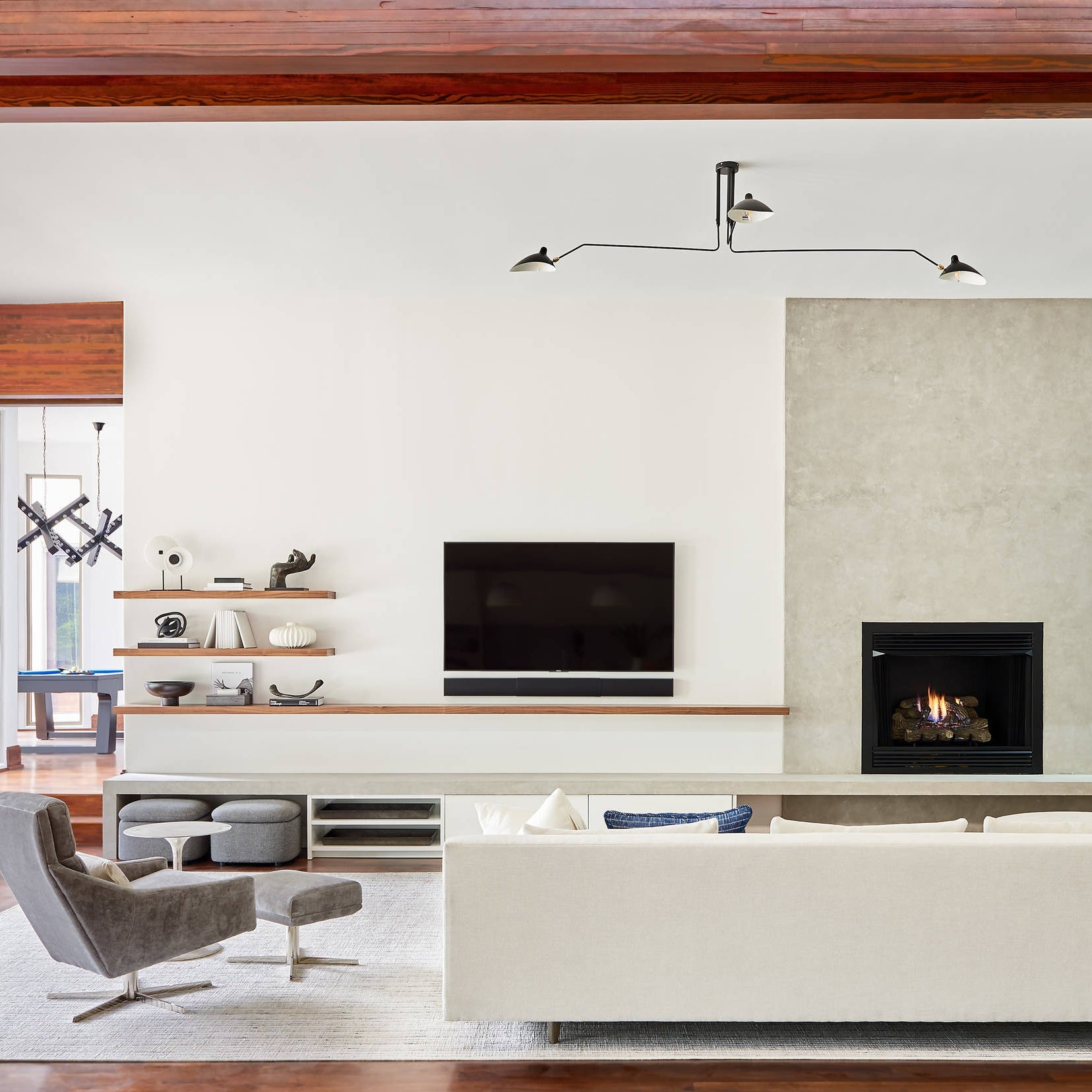 LED Ceiling Light Fixture - Serge Mouille Style - Black Metal Design for Modern Home Decor & Living Room Lighting