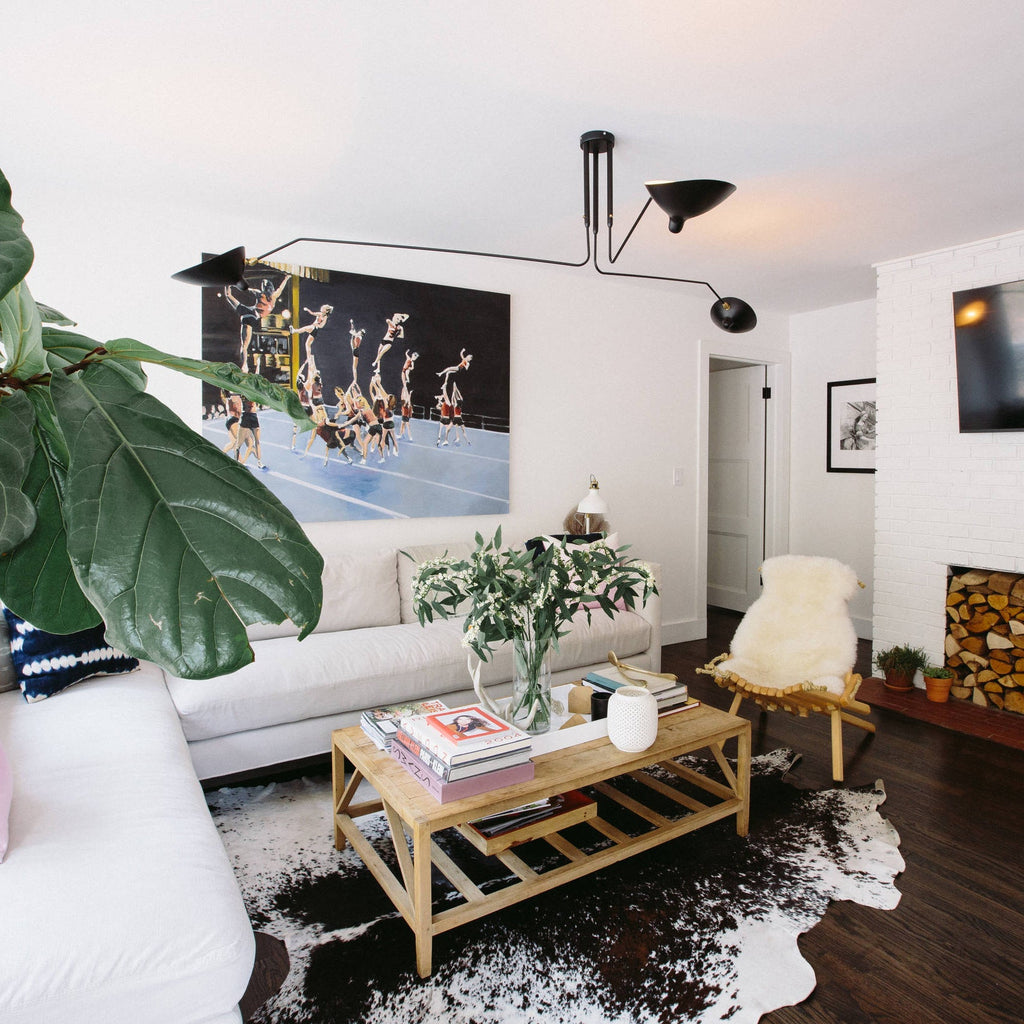 LED Ceiling Light Fixture - Serge Mouille Style - Black Metal Design for Modern Home Decor & Living Room Lighting