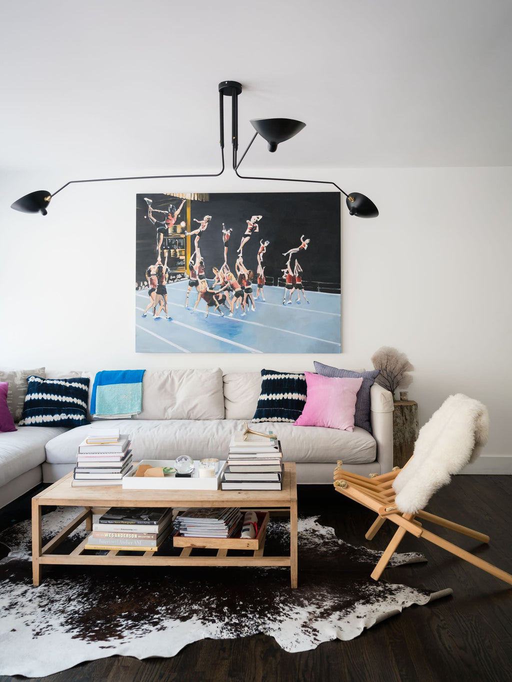 LED Ceiling Light Fixture - Serge Mouille Style - Black Metal Design for Modern Home Decor & Living Room Lighting