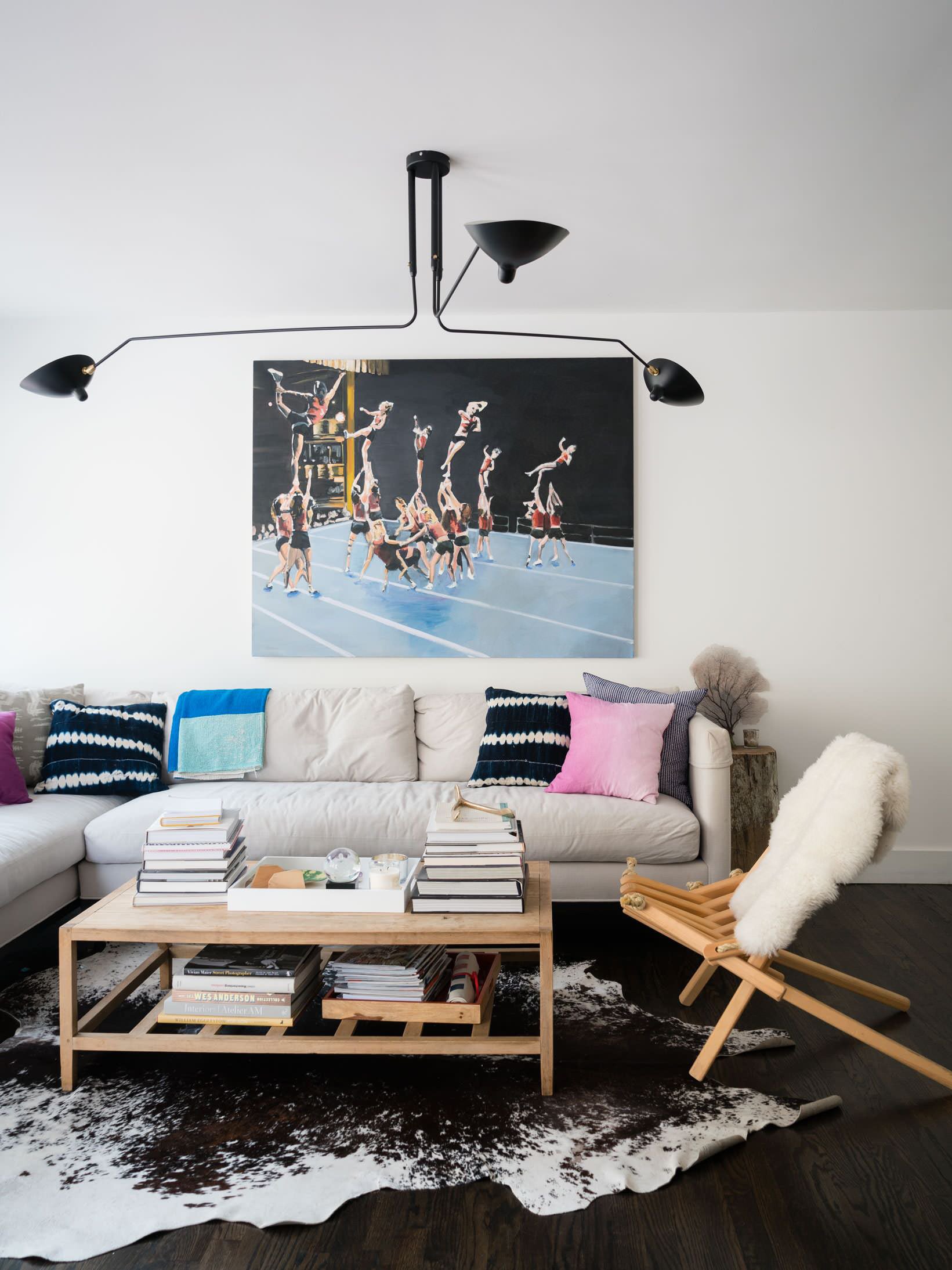 LED Ceiling Light Fixture - Serge Mouille Style - Black Metal Design for Modern Home Decor & Living Room Lighting