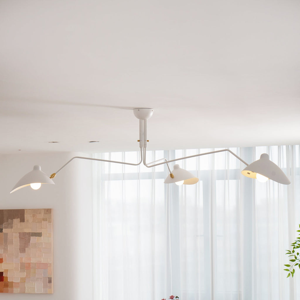 Three Arm Ceiling Light | Metal & Aluminum, Indoor Use for Modern Home Decor