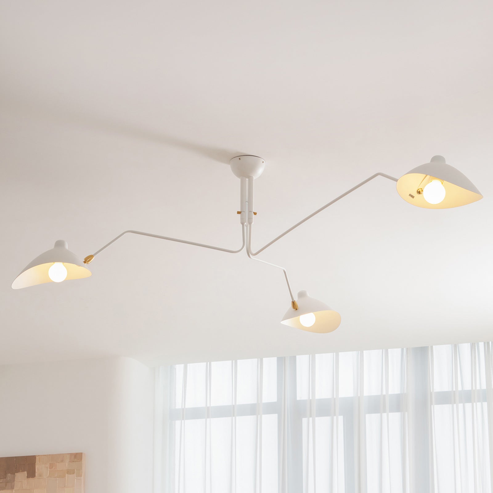 LED Ceiling Light Fixture - Serge Mouille Style - Adjustable Arm Design for Living Room & Modern Interiors