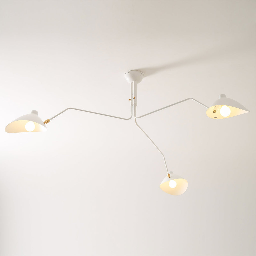Three Arm Ceiling Light | Metal & Aluminum, Indoor Use for Modern Home Decor