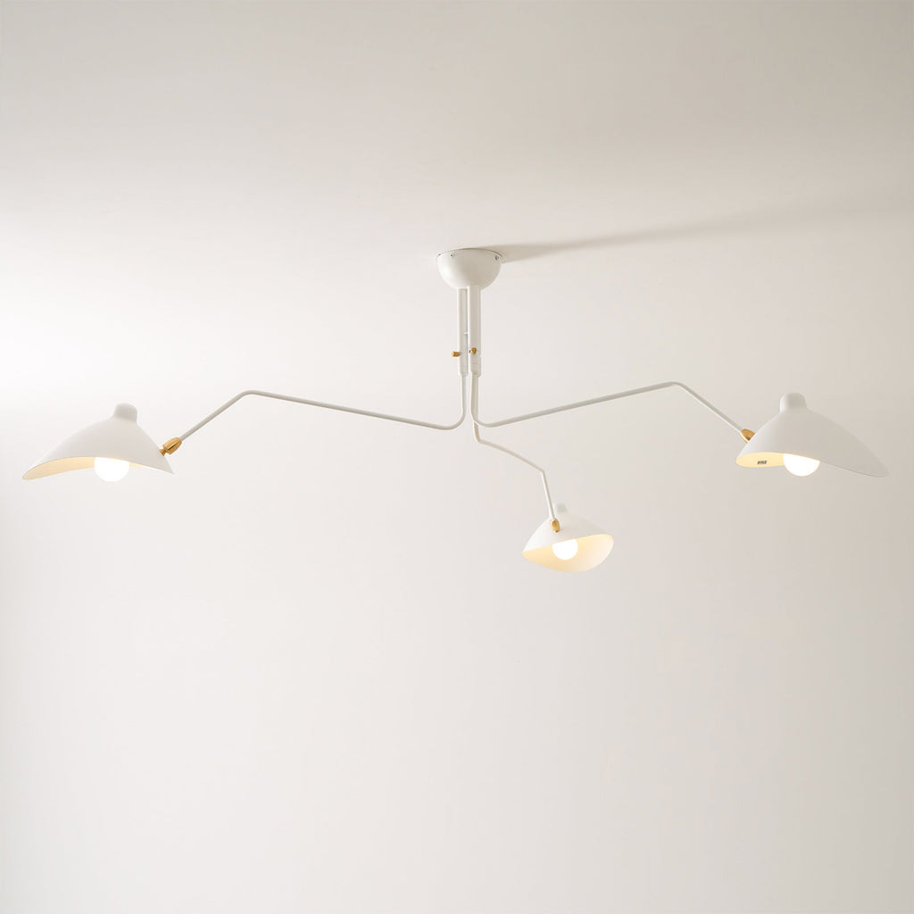 Three Arm Ceiling Light | Metal & Aluminum, Indoor Use for Modern Home Decor