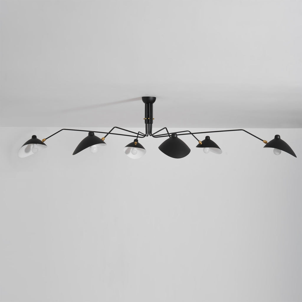 LED Ceiling Light Fixture - Serge Mouille Style - Adjustable Arm Design for Living Room & Modern Interiors