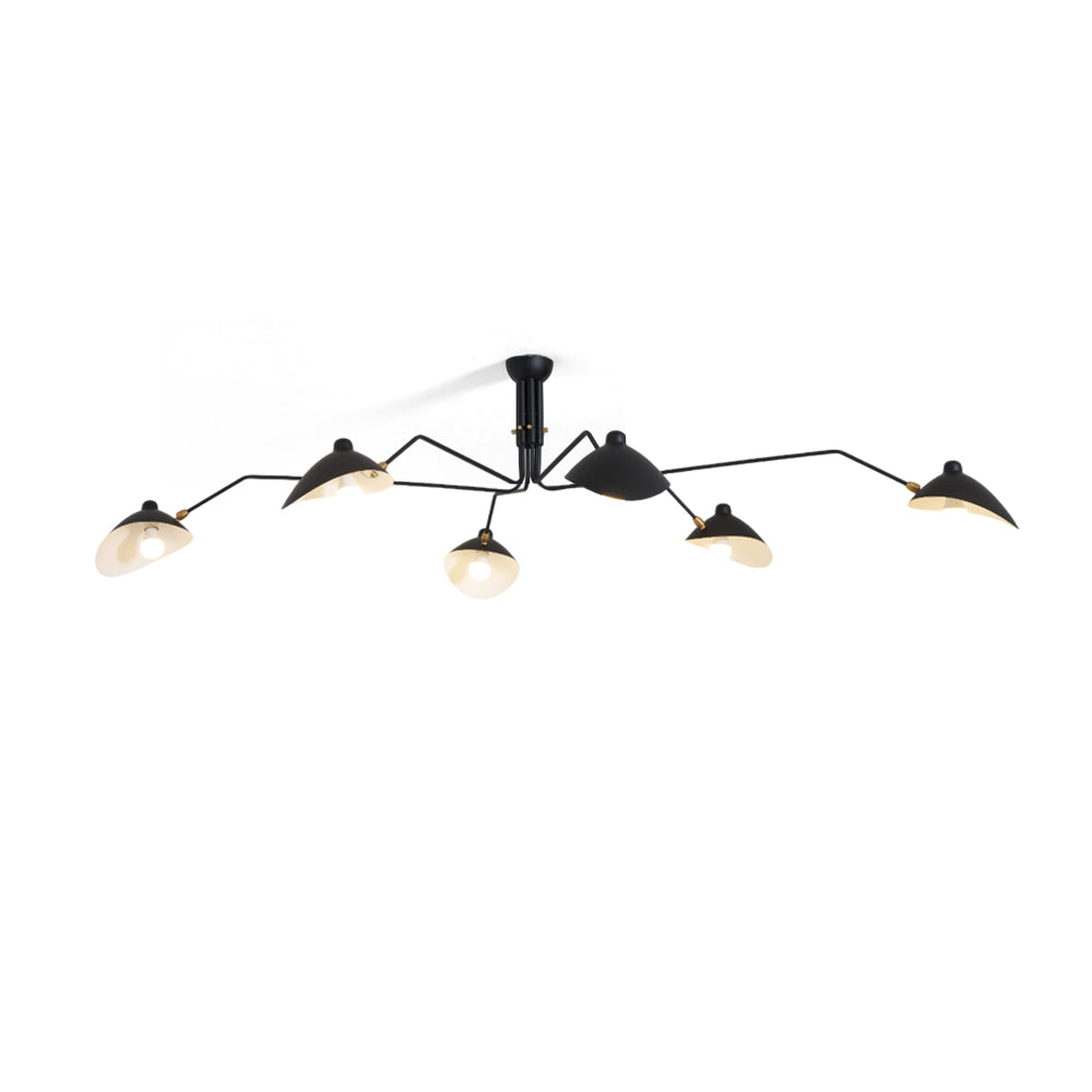 LED Ceiling Light Fixture - Serge Mouille Style - Adjustable Arm Design for Living Room & Modern Interiors