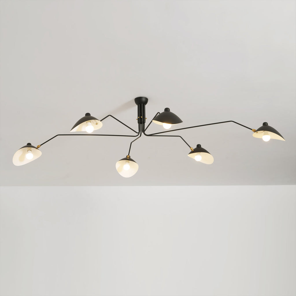 Three Arm Ceiling Light | Metal & Aluminum, Indoor Use for Modern Home Decor