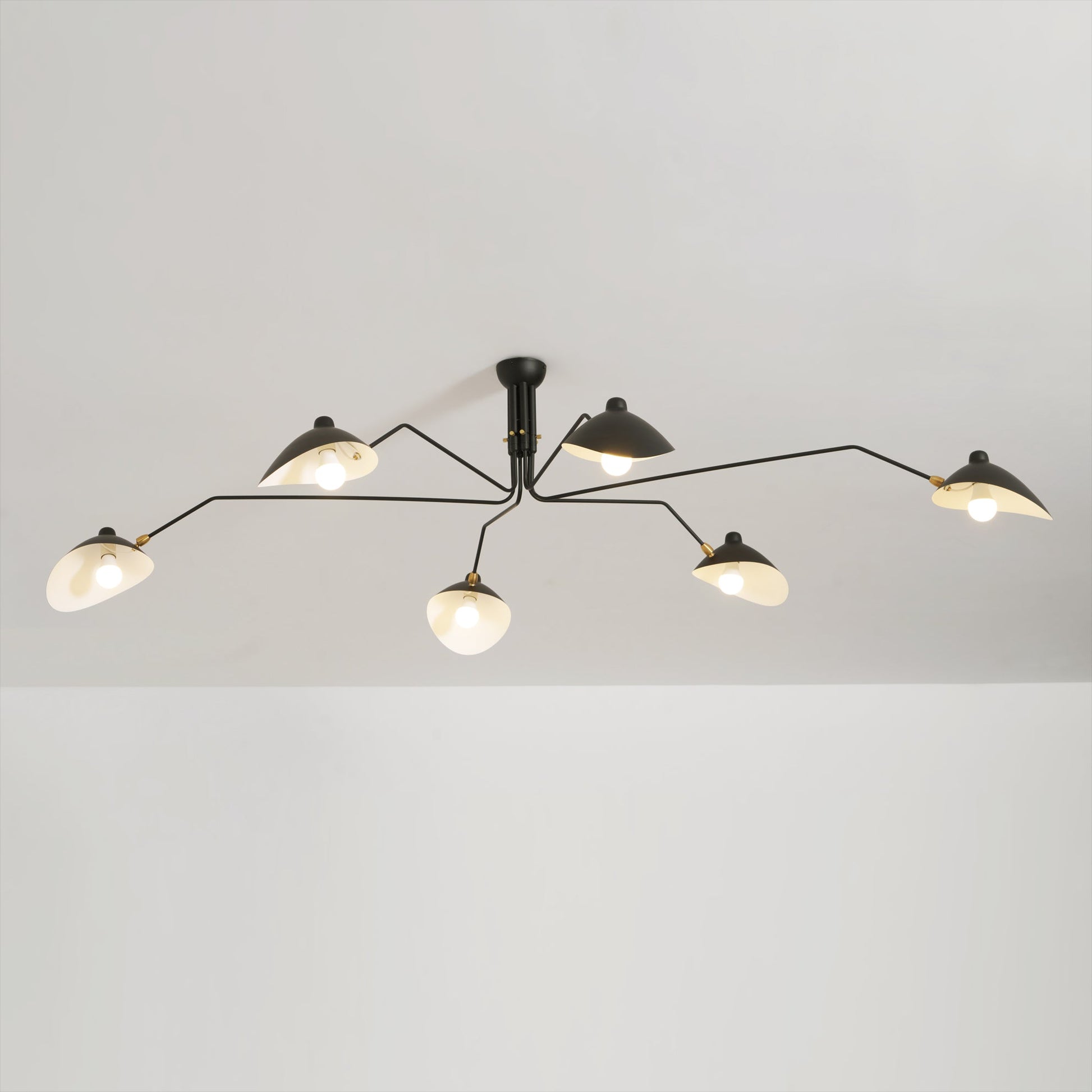LED Ceiling Light Fixture - Serge Mouille Style - Adjustable Arm Design for Living Room & Modern Interiors