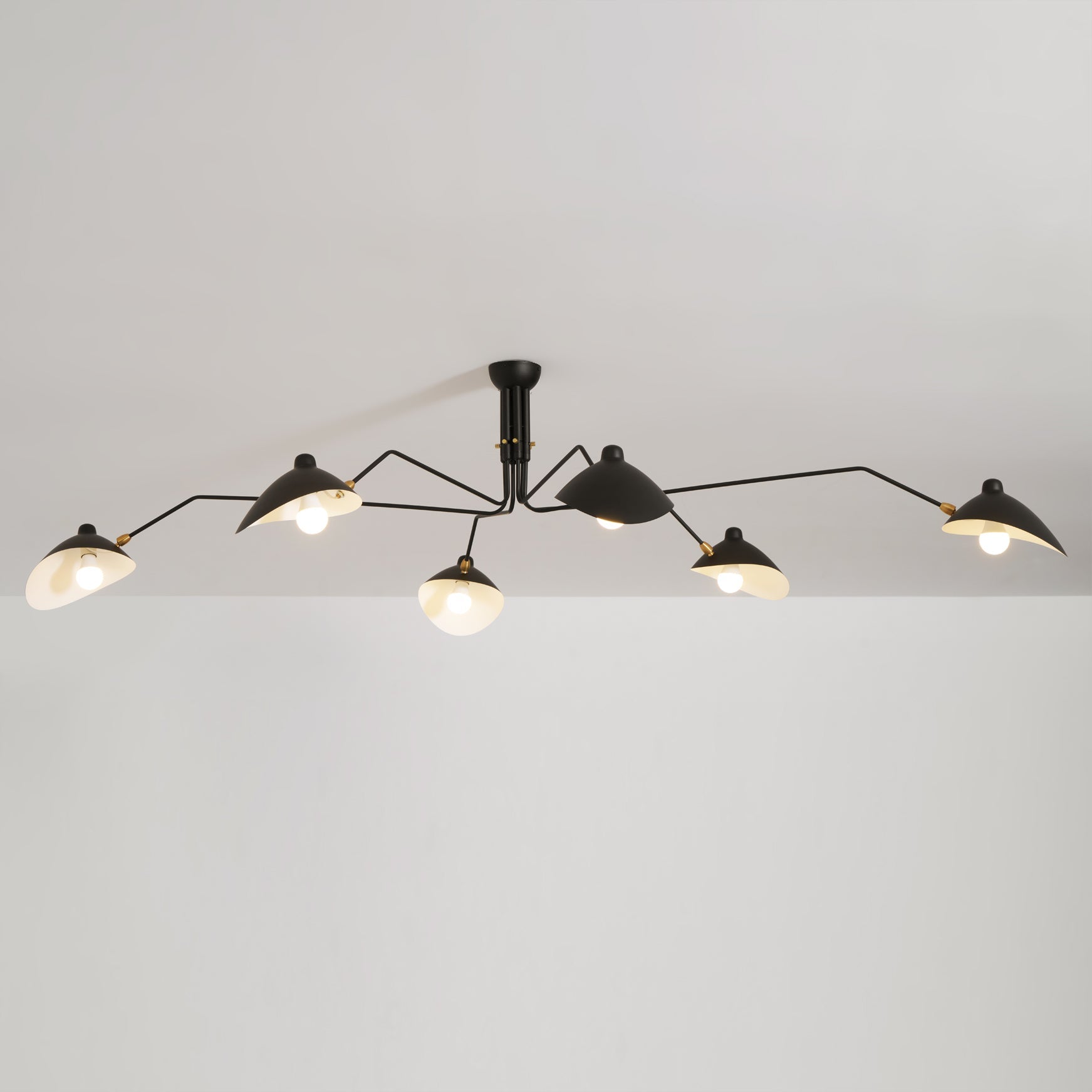 LED Ceiling Light Fixture - Serge Mouille Style - Adjustable Arm Design for Living Room & Modern Interiors
