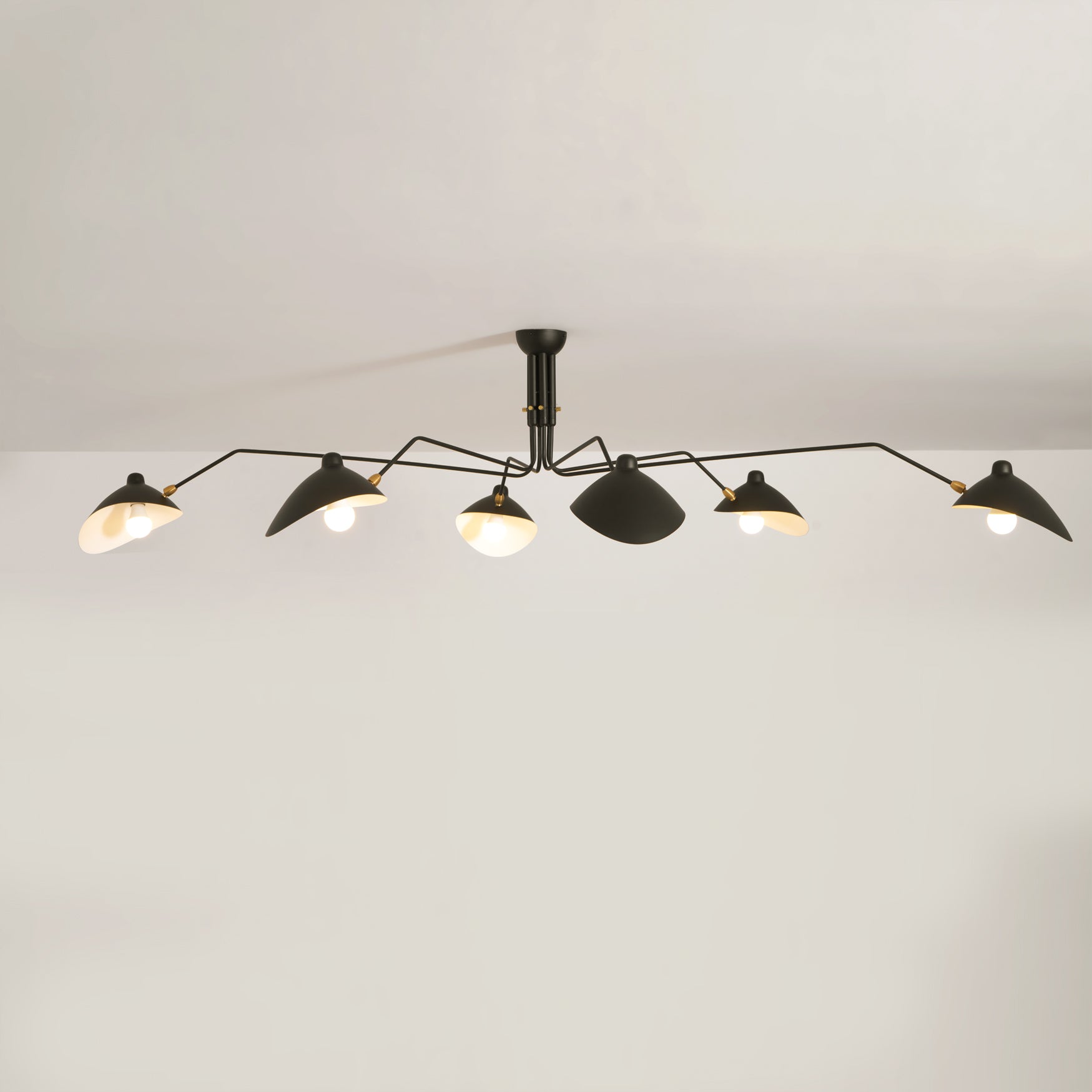 LED Ceiling Light Fixture - Serge Mouille Style - Adjustable Arm Design for Living Room & Modern Interiors