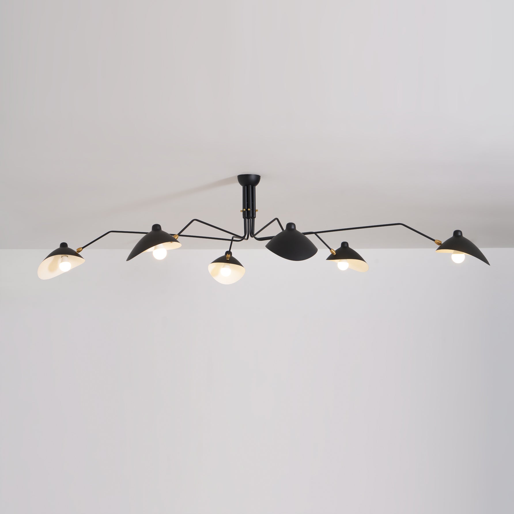 LED Ceiling Light Fixture - Serge Mouille Style - Adjustable Arm Design for Living Room & Modern Interiors
