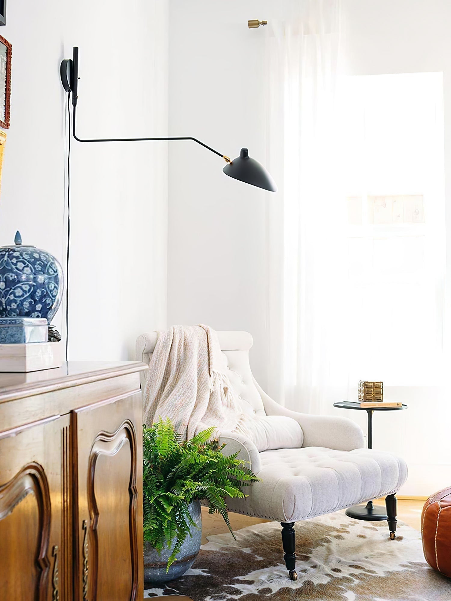 LED Wall Sconce Light Fixture - Adjustable Arm, Modern Design for Living Room & Bedroom Lighting