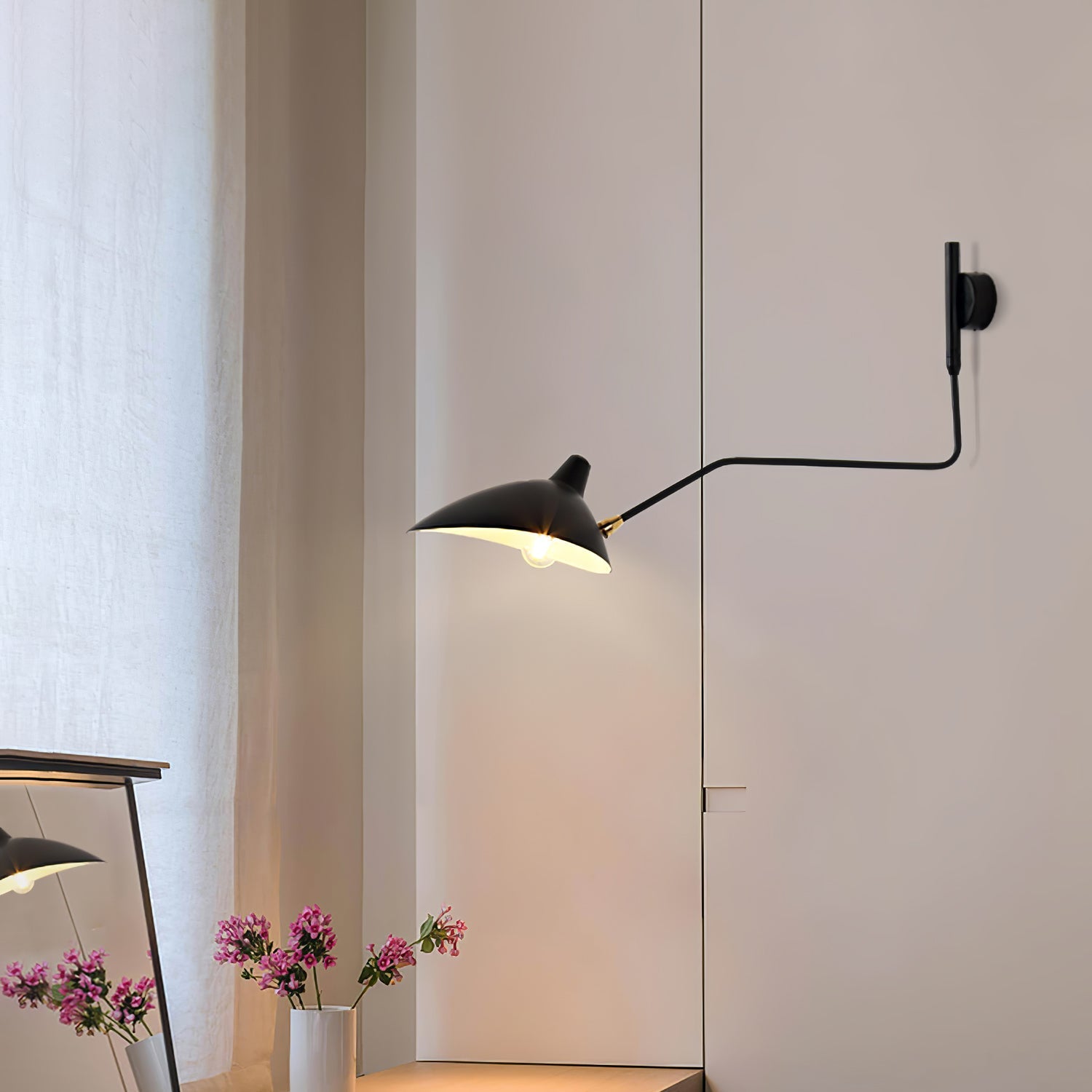 LED Wall Sconce Light Fixture - Adjustable Arm, Modern Design for Living Room & Bedroom Lighting