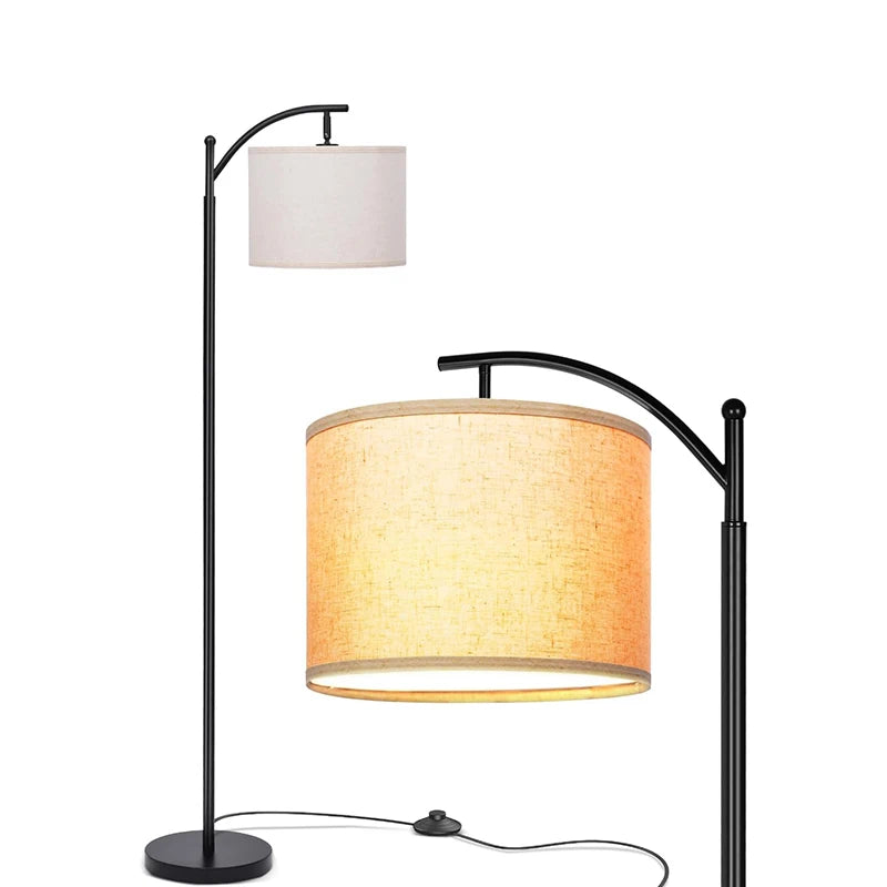 LED Floor Lamp with Remote Control - Dimmable 3 Color Temperature Modern Standing Light with Linen Shade for Living Room & Bedroom Use