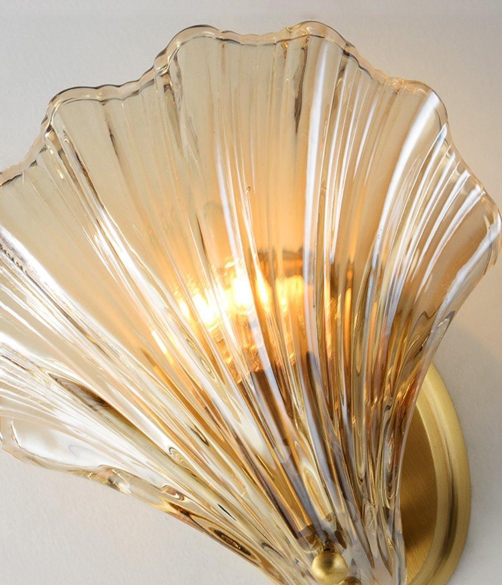 Shell Wall Light Fixture - Coastal Nautical Design for Living Room, Bedroom & Hallway Lighting