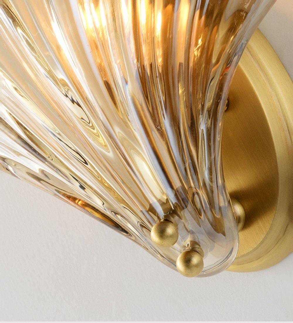 Shell Wall Light Fixture - Coastal Nautical Design for Living Room, Bedroom & Hallway Lighting