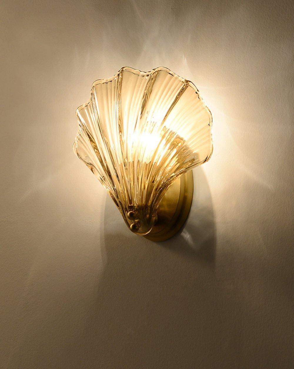 Shell Wall Light Fixture - Coastal Nautical Design for Living Room, Bedroom & Hallway Lighting