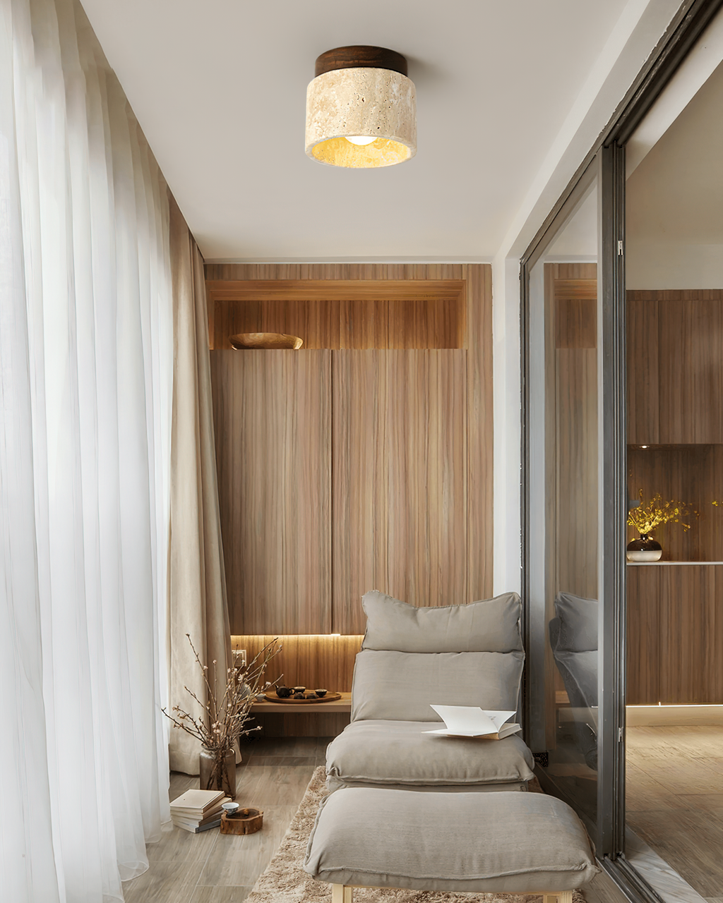 Sonoma Stone Flush Mount Ceiling Light Fixture - Modern Design for Living Room & Kitchen Lighting