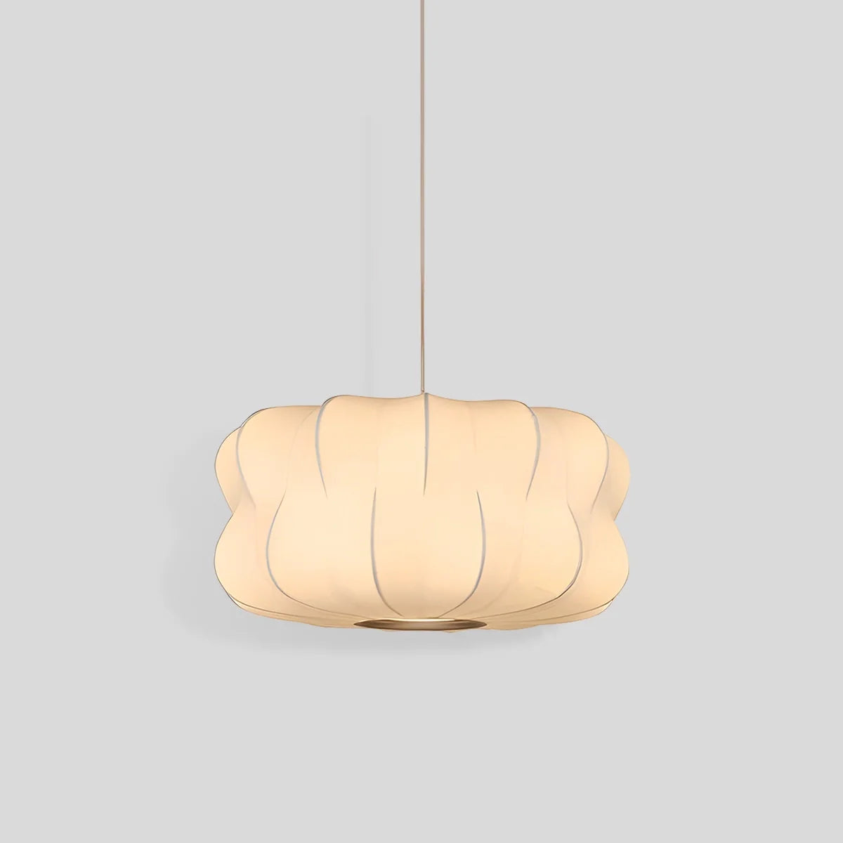 Vintage LED Silk Lantern Pendant Light | Adjustable Height, Sloped Ceiling Friendly & Ideal for Living Rooms and Dining Areas