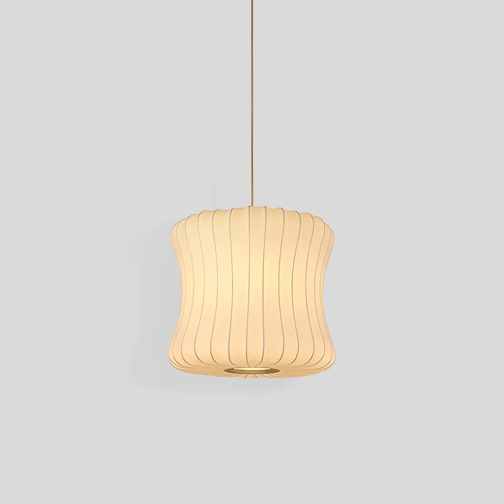 Vintage LED Silk Lantern Pendant Light | Adjustable Height, Sloped Ceiling Friendly & Ideal for Living Rooms and Dining Areas