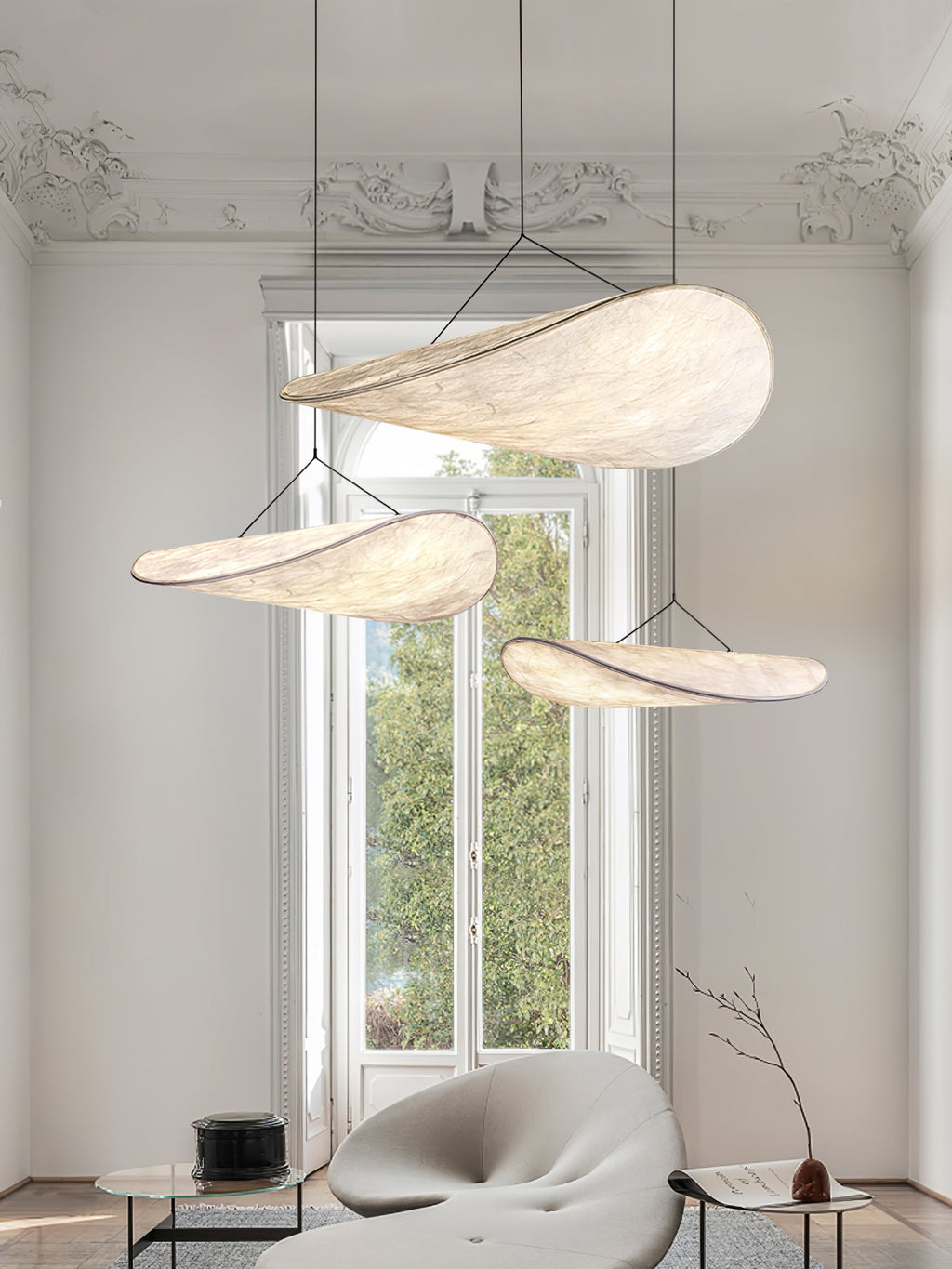 Tyvek Pendant Lamp | Dimmable, Adjustable Height & Ideal for Modern Home Decor