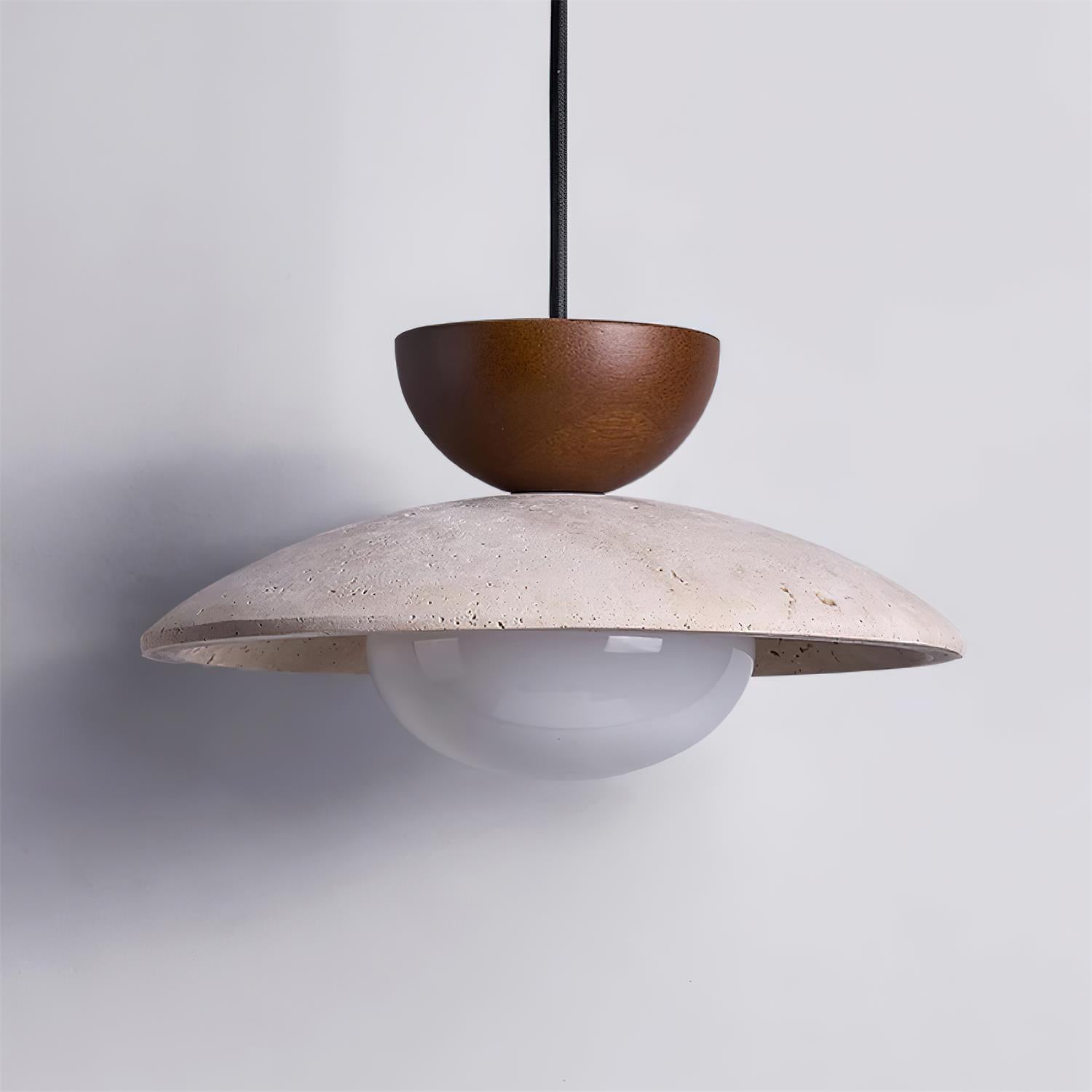 Travertine Pendant Lamp - Modern Stone Lighting Fixture for Dining Room & Kitchen