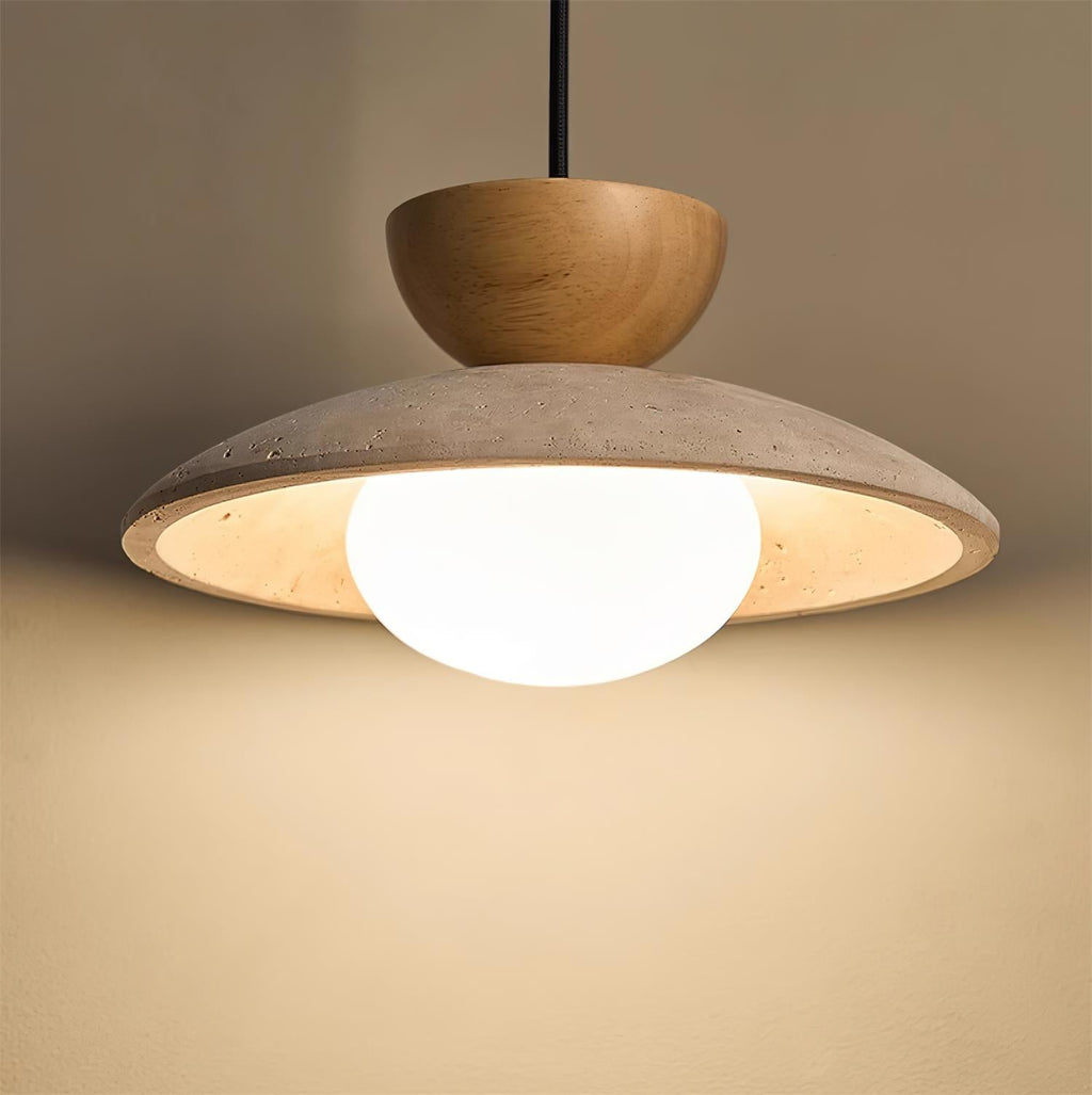 Travertine Pendant Lamp - Modern Stone Lighting Fixture for Dining Room & Kitchen