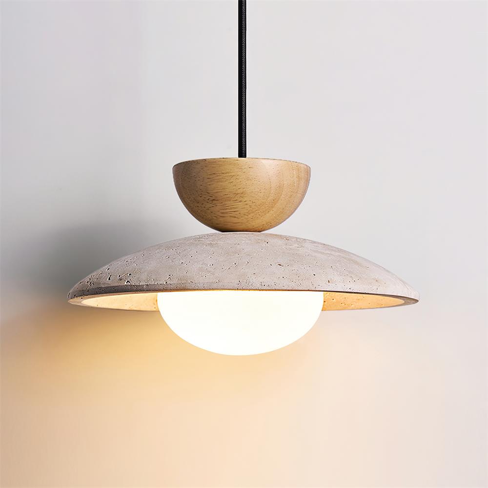 Travertine Pendant Lamp - Modern Stone Lighting Fixture for Dining Room & Kitchen