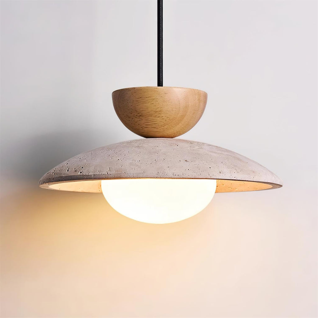 Travertine Pendant Lamp - Modern Stone Lighting Fixture for Dining Room & Kitchen
