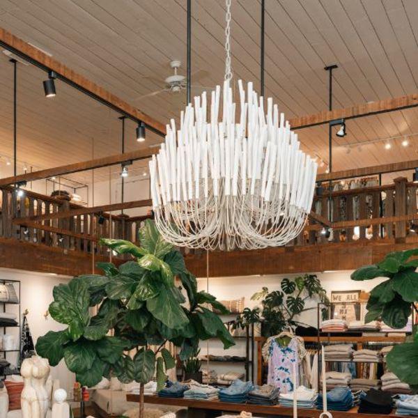 21" Wide Chandelier - Modern 36" Hanging Light Fixture for Dining Room & Entryway