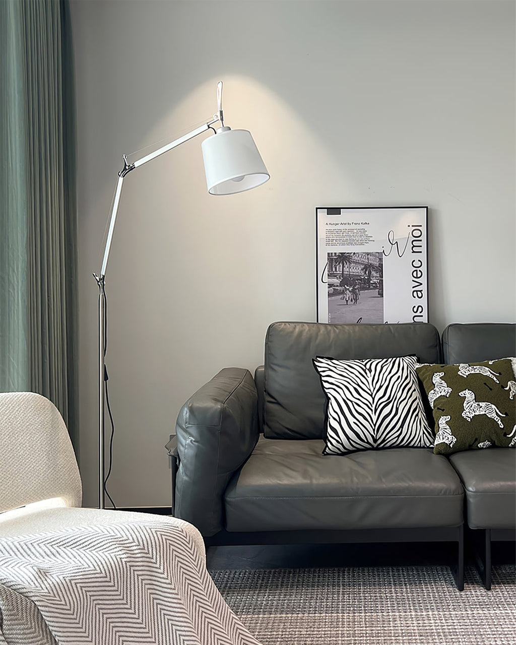 LED Modern Classic Floor Lamp with Adjustable Height for Living Room & Bedroom Lighting