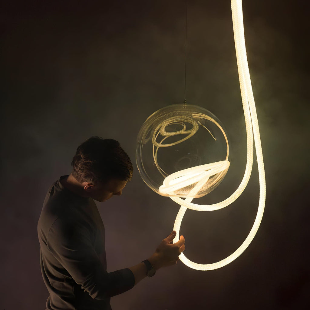 Flex LED Pendant Light Fixture - Adjustable Hanging Lamp for Kitchen Island & Dining Room