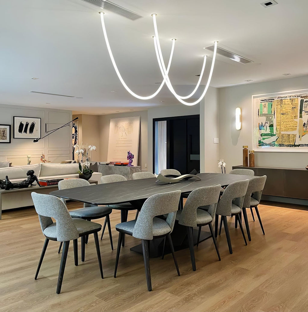 Flex LED Pendant Light Fixture - Adjustable Hanging Lamp for Kitchen Island & Dining Room