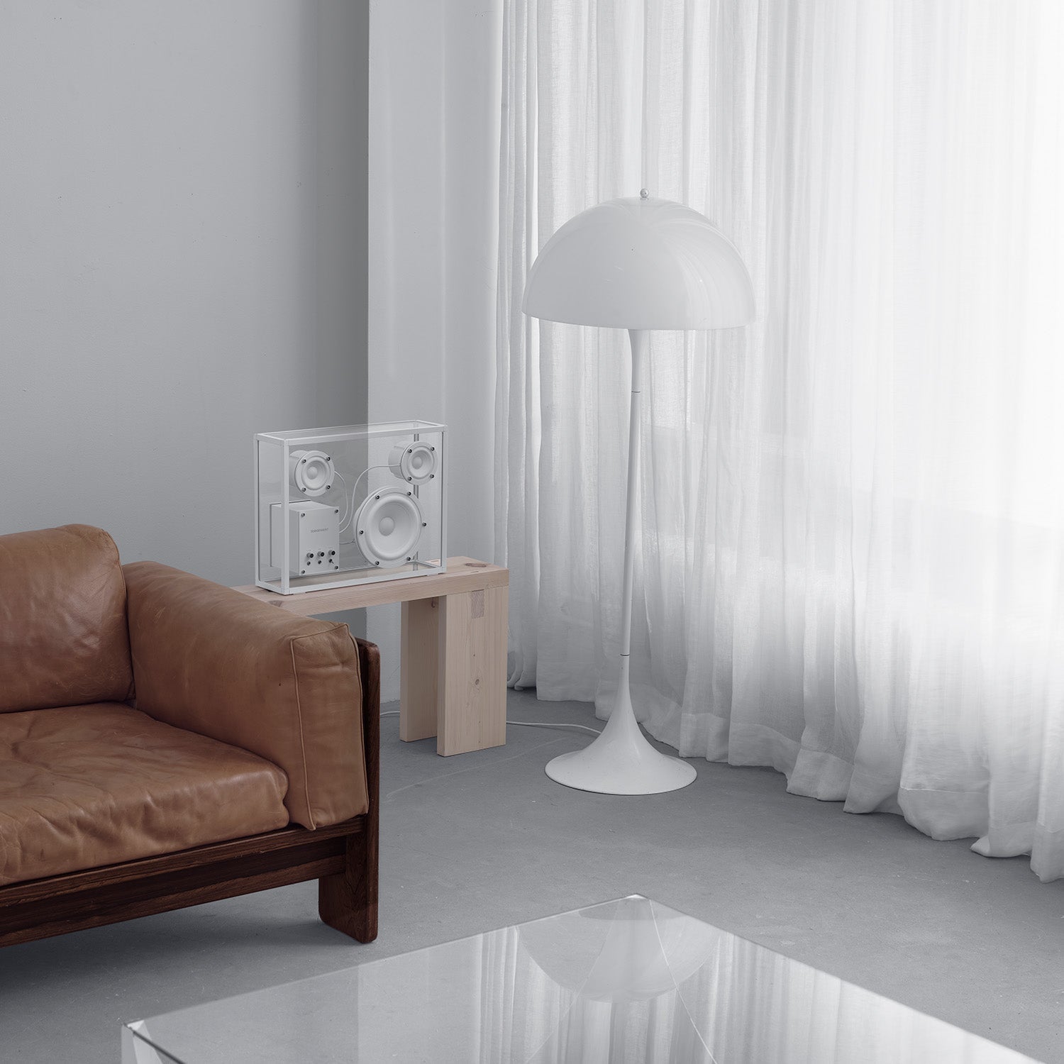 High-Fidelity Transparent Bluetooth Speaker with LED Light for Home Audio & Parties