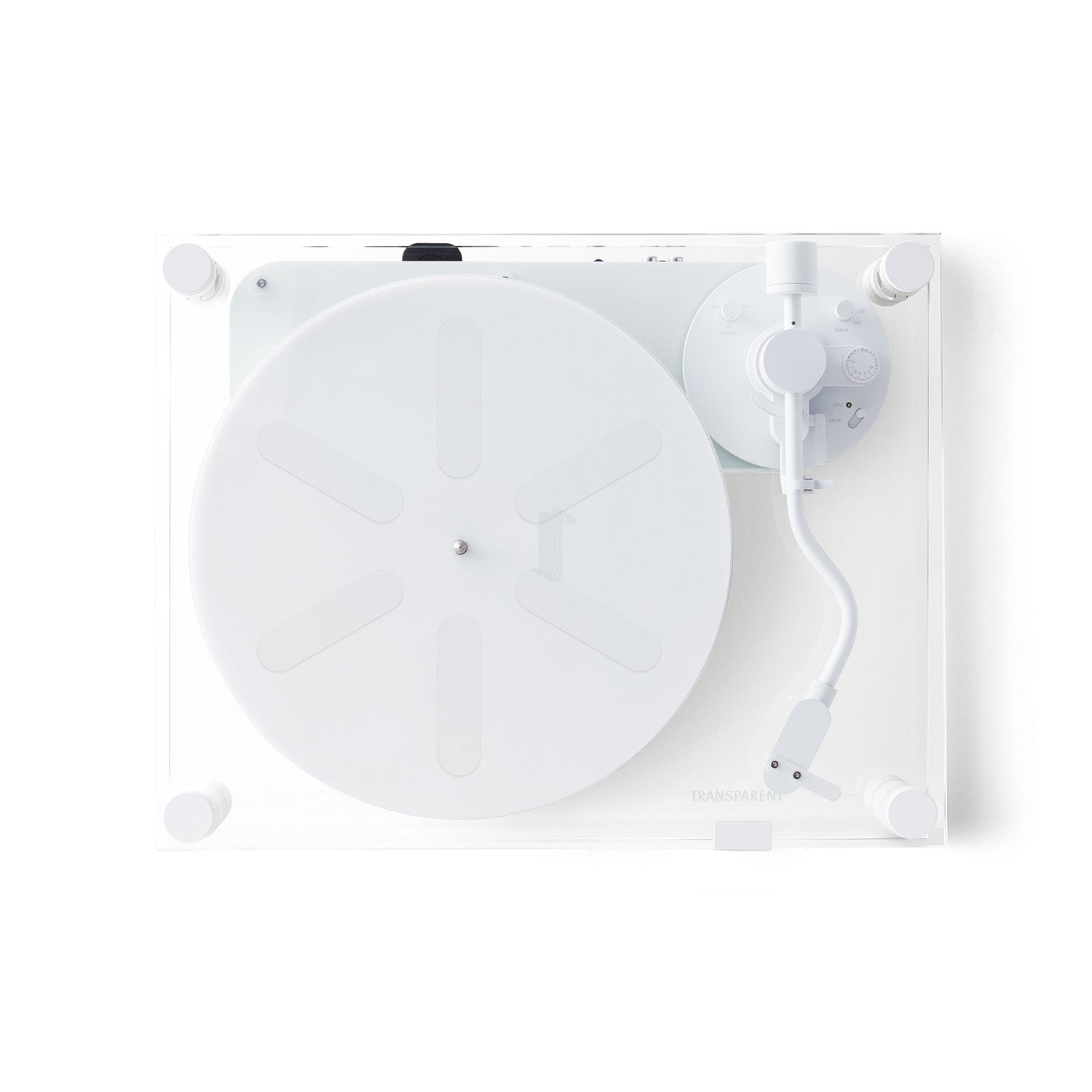 Transparent Acrylic Turntable for Vinyl Records & DJ Use - Lightweight, Durable Design